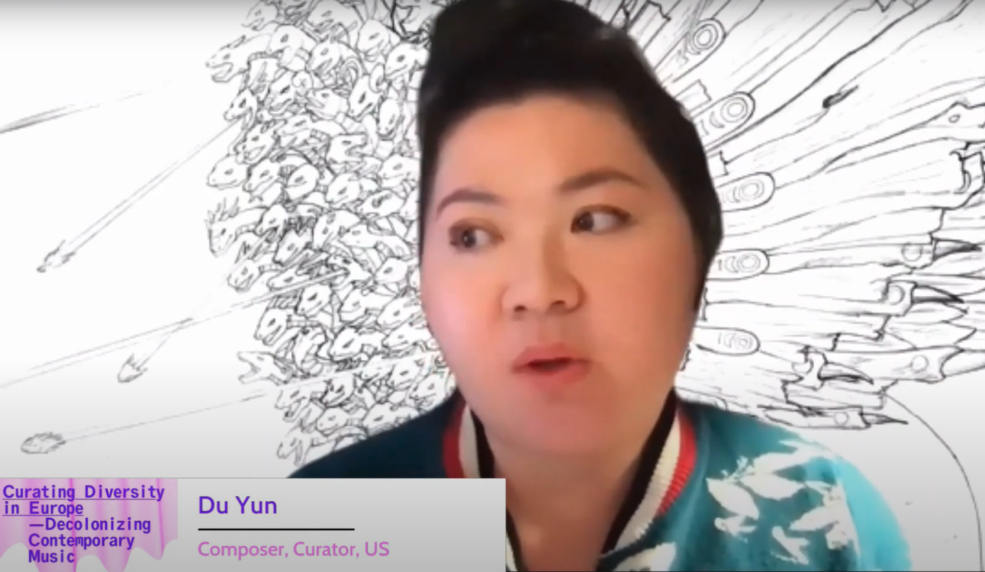 Du Yun bei ihrer Keynote via Zoom