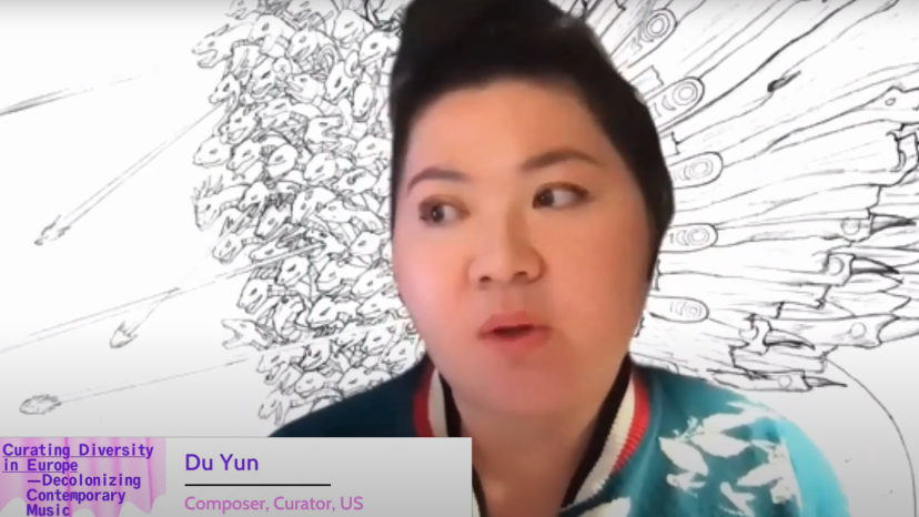 Du Yun bei ihrer Keynote via Zoom
